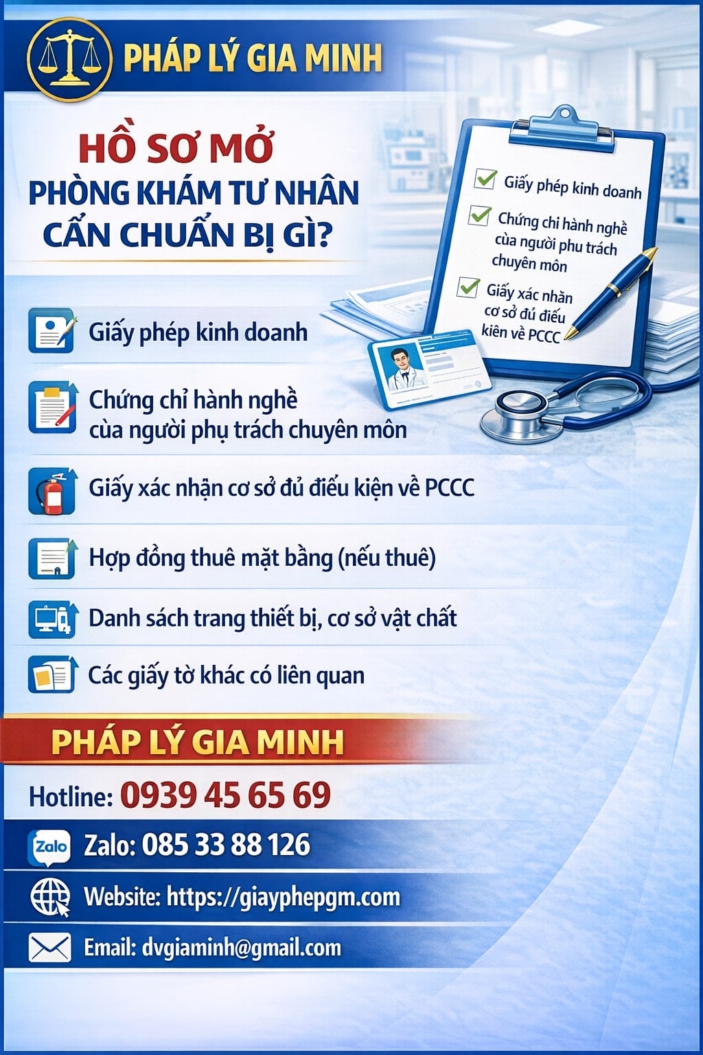 Hồ sơ thành lập phòng khám tư nhân