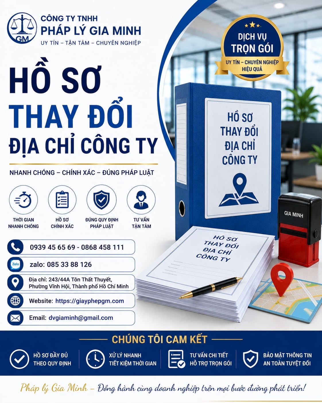 Thủ tục thay đổi địa chỉ công ty cùng quận 8 Hồ sơ thay đổi địa chỉ công ty