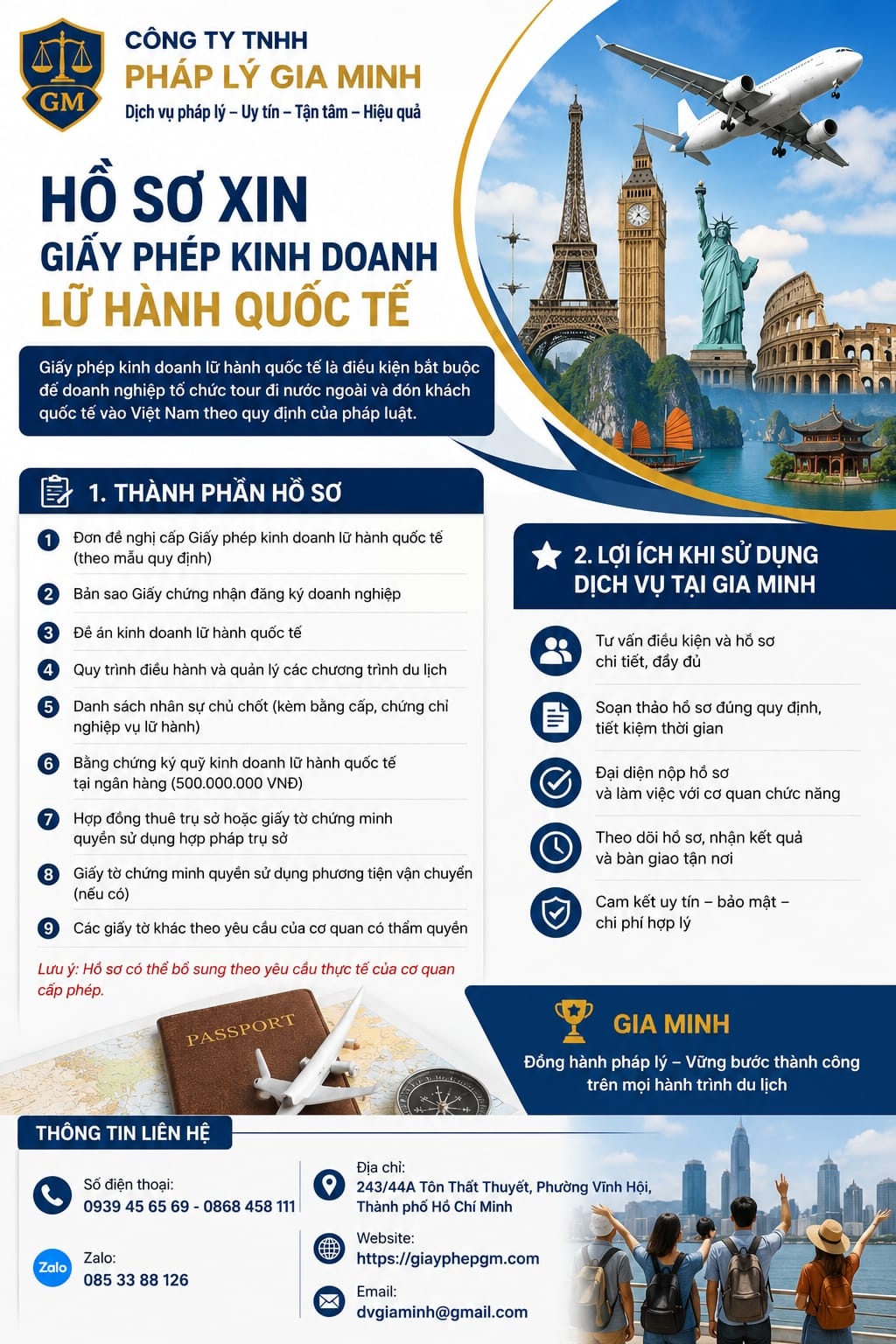 Hồ sơ xin giấy phép kinh doanh lữ hành quốc tế