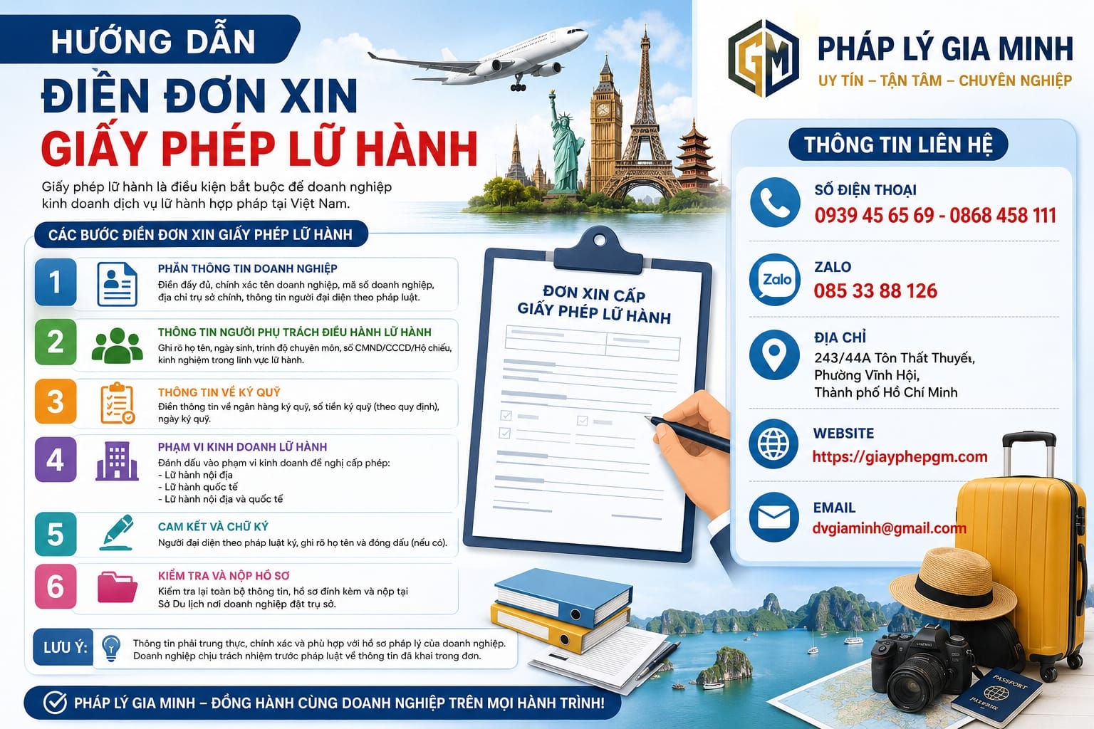 Hướng dẫn điền đơn xin giấy phép lữ hành
