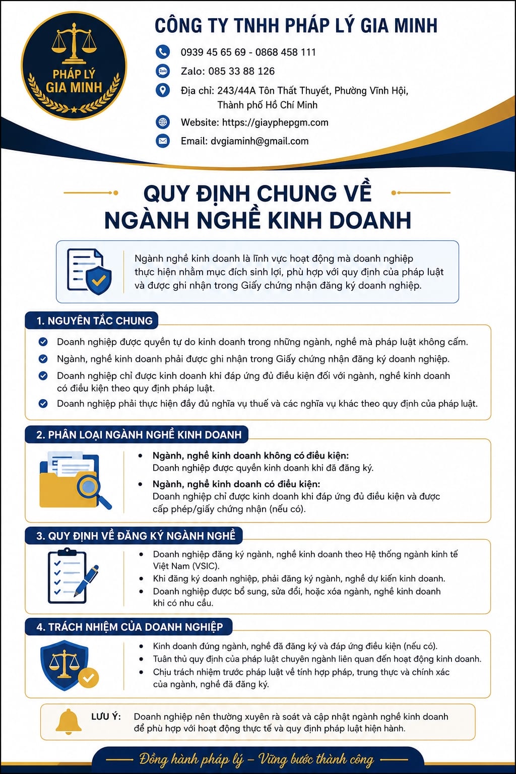 Quy định chung về ngành nghề kinh doanh