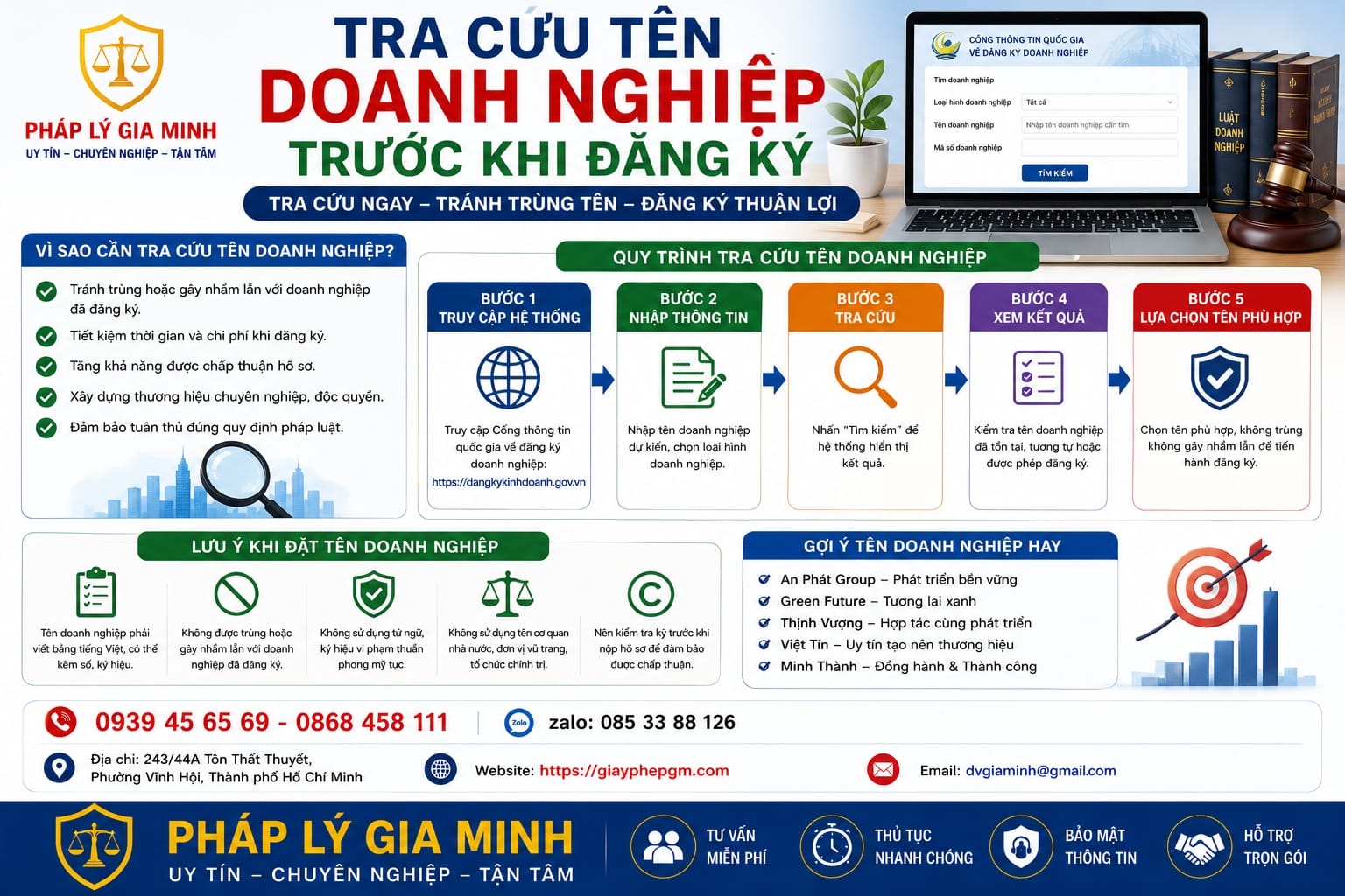 Tra cứu tên doanh nghiệp trước khi đăng ký