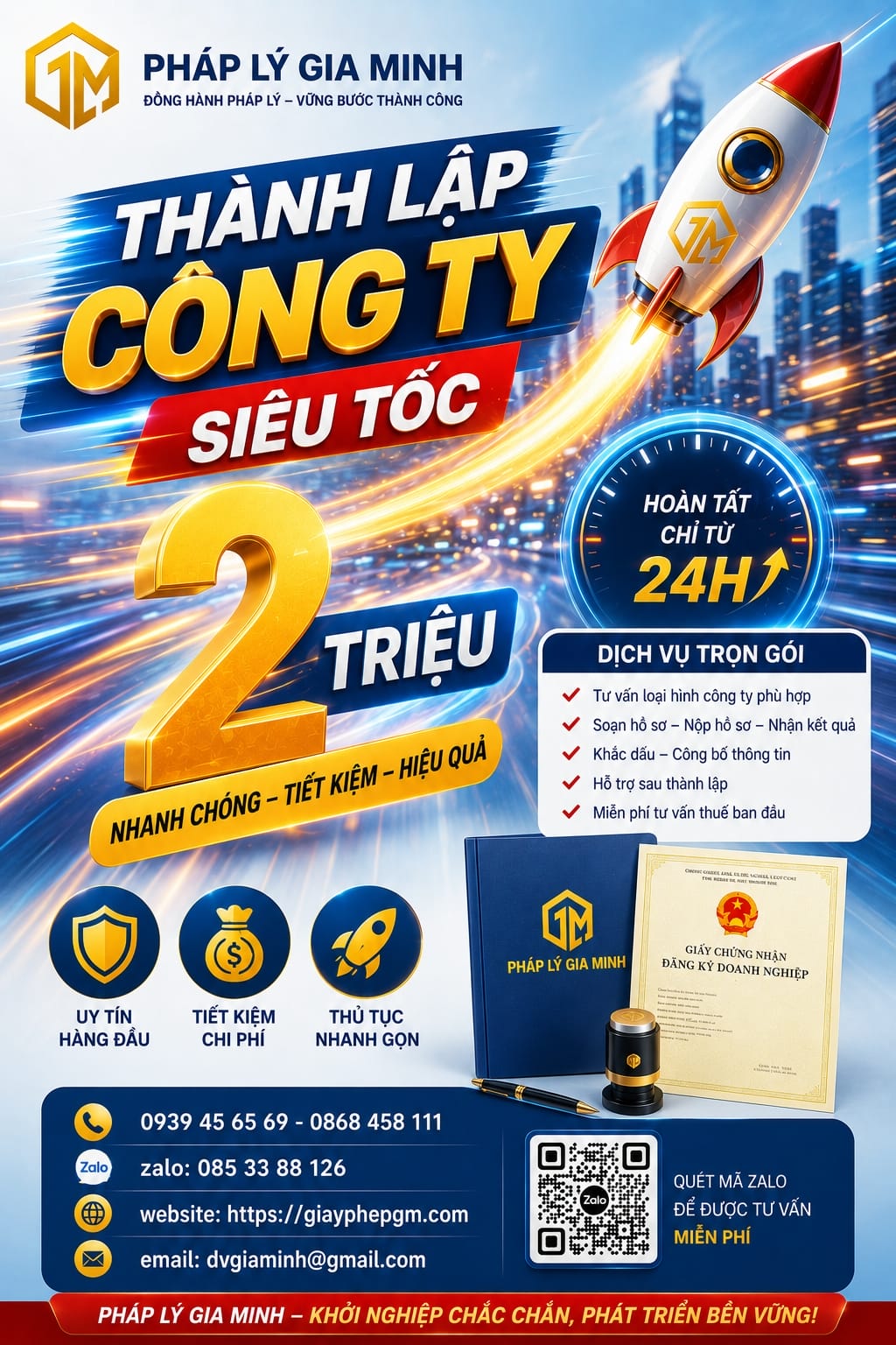 Chi phí thành lập công ty Bắc Ninh