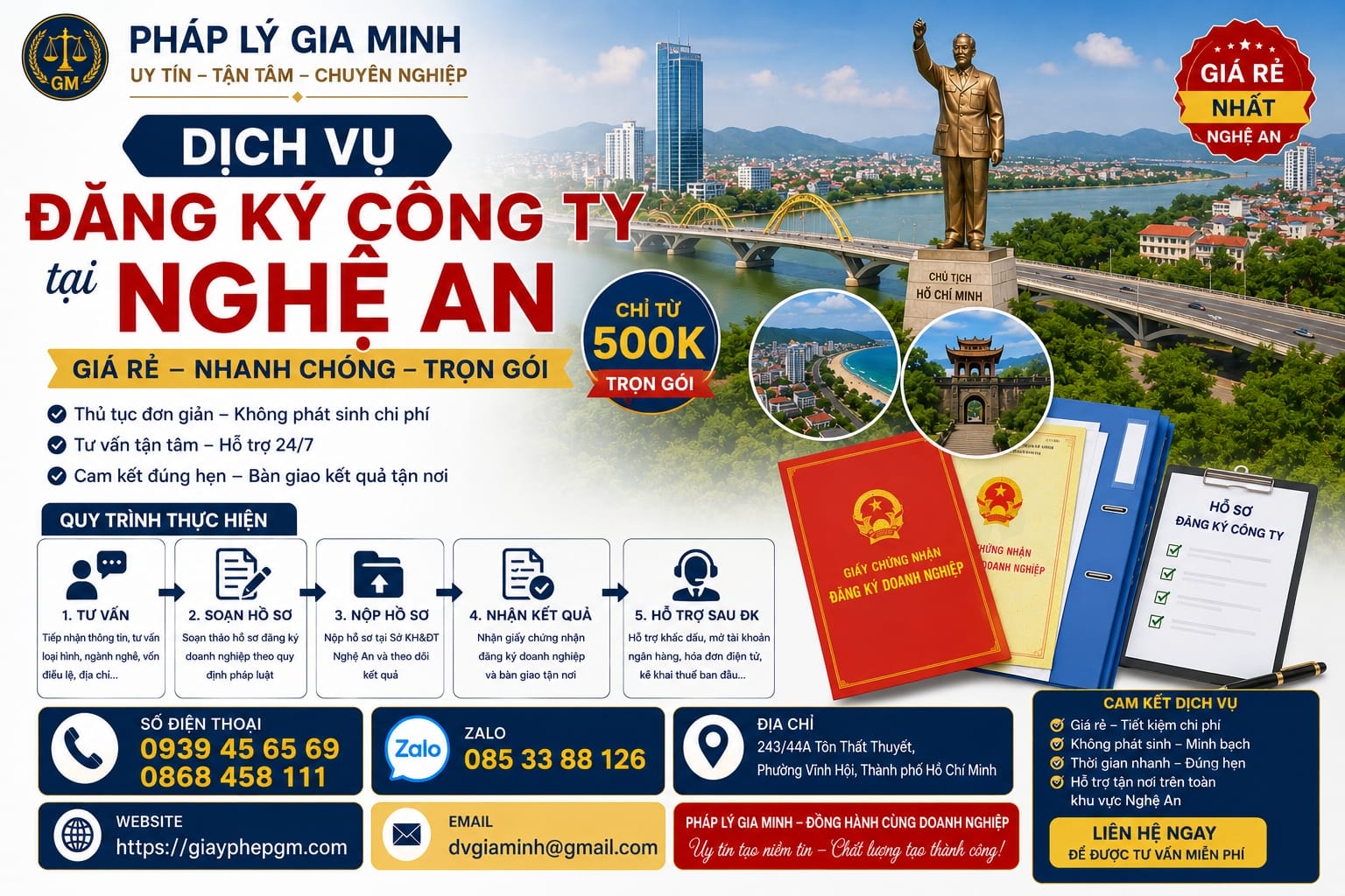 Dịch vụ đăng ký công ty tại Nghệ An giá rẻ