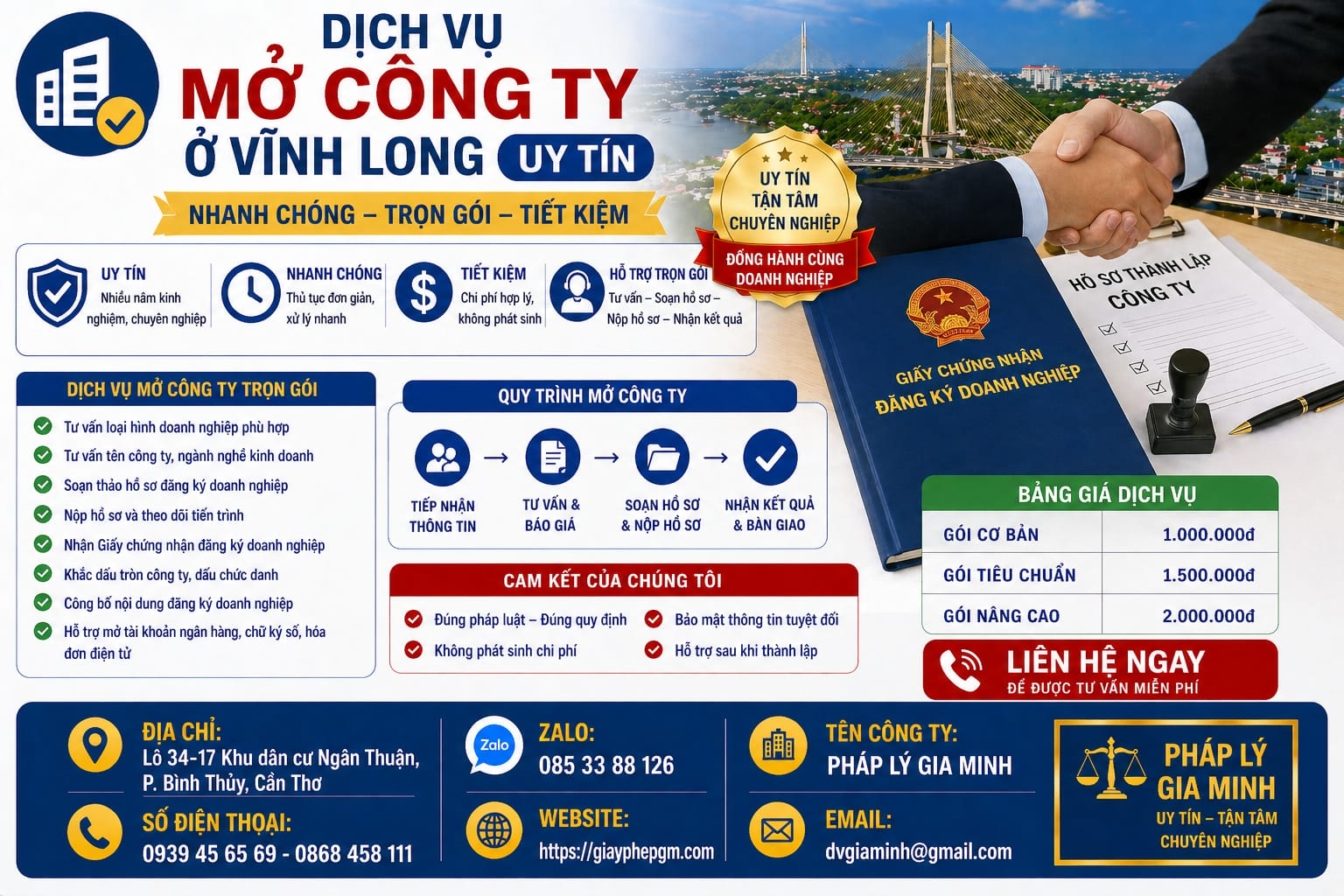Dịch vụ mở công ty ở Vĩnh Long uy tín