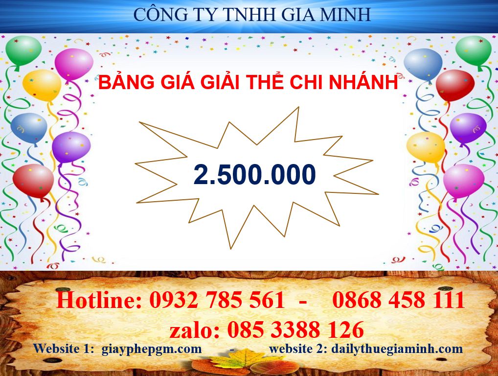 Giải thể chi nhánh tại Huyện Thạch Thất - Hà Nội 5 Chi phí giải thể chi nhánh tại Huyện Thạch Thất