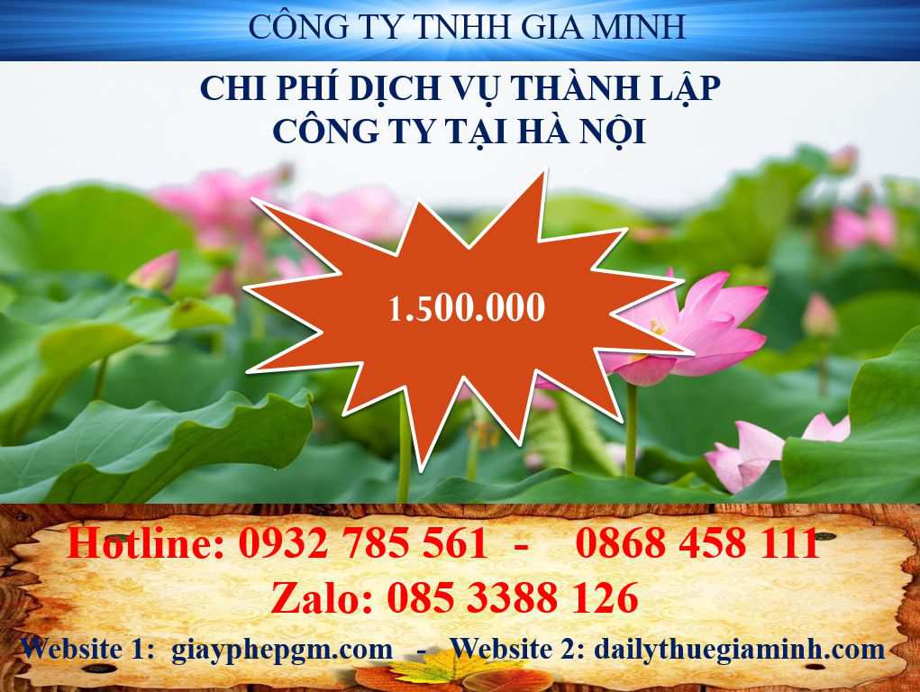 Dịch vụ thành lập công ty Hà Nội 5 Chi phí thành lập công ty Hà Nội