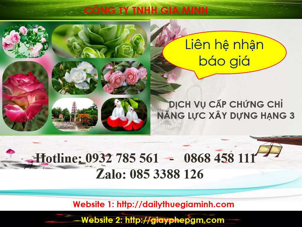 Dịch vụ cấp chứng chỉ năng lực xây dựng hạng III tại Hòa Bình 5 Chi phí dịch vụ cấp chứng chỉ năng lực xây dựng hạng III tại Hòa Bình