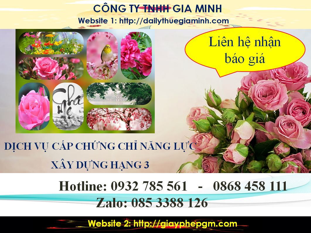 Dịch vụ cấp chứng chỉ năng lực xây dựng hạng III tại Huyện Bàu Bàng 5 Chi phí dịch vụ cấp chứng chỉ năng lực xây dựng hạng III tại Huyện Bàu Bàng
