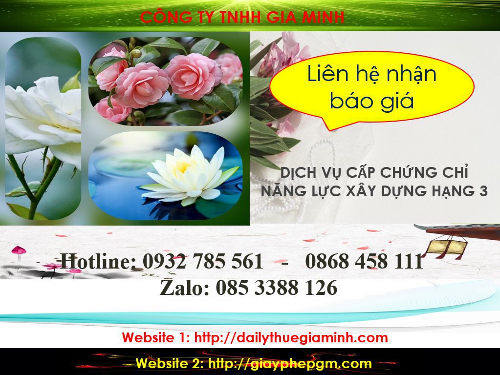 Dịch vụ cấp chứng chỉ năng lực xây dựng hạng III tại Khánh Hòa 5 Chi phí dịch vụ cấp chứng chỉ năng lực xây dựng hạng III tại Khánh Hòa
