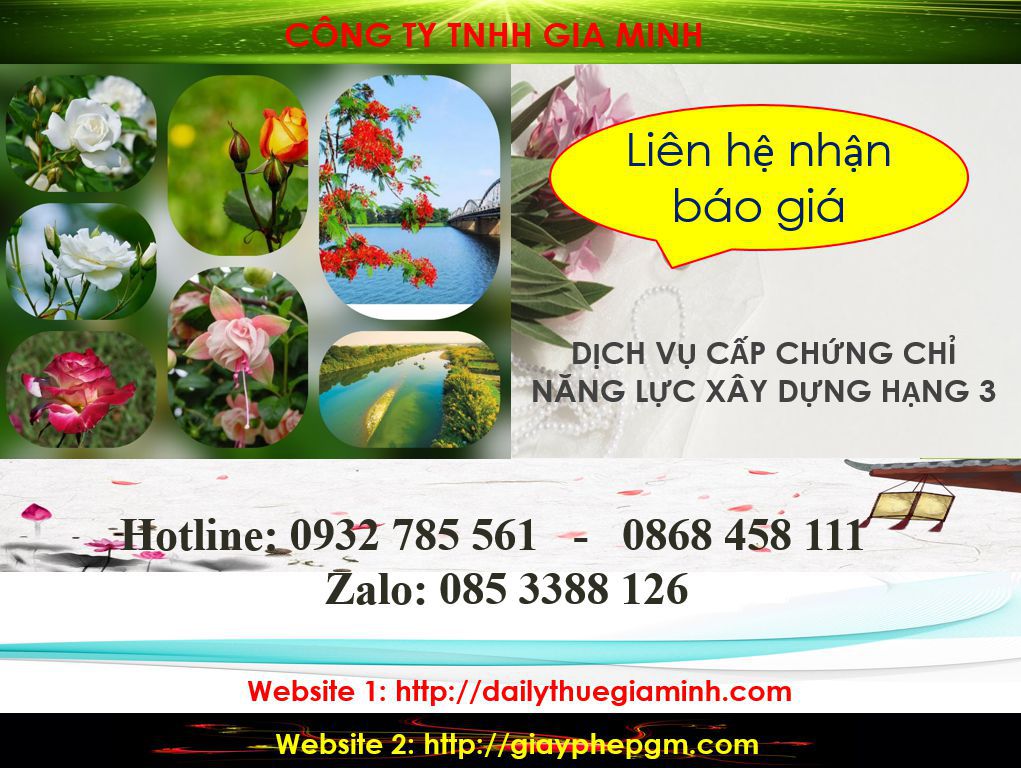 Dịch vụ cấp chứng chỉ năng lực xây dựng hạng III tại Quảng Bình 5 Chi phí dịch vụ cấp chứng chỉ năng lực xây dựng hạng III tại Quảng Bình