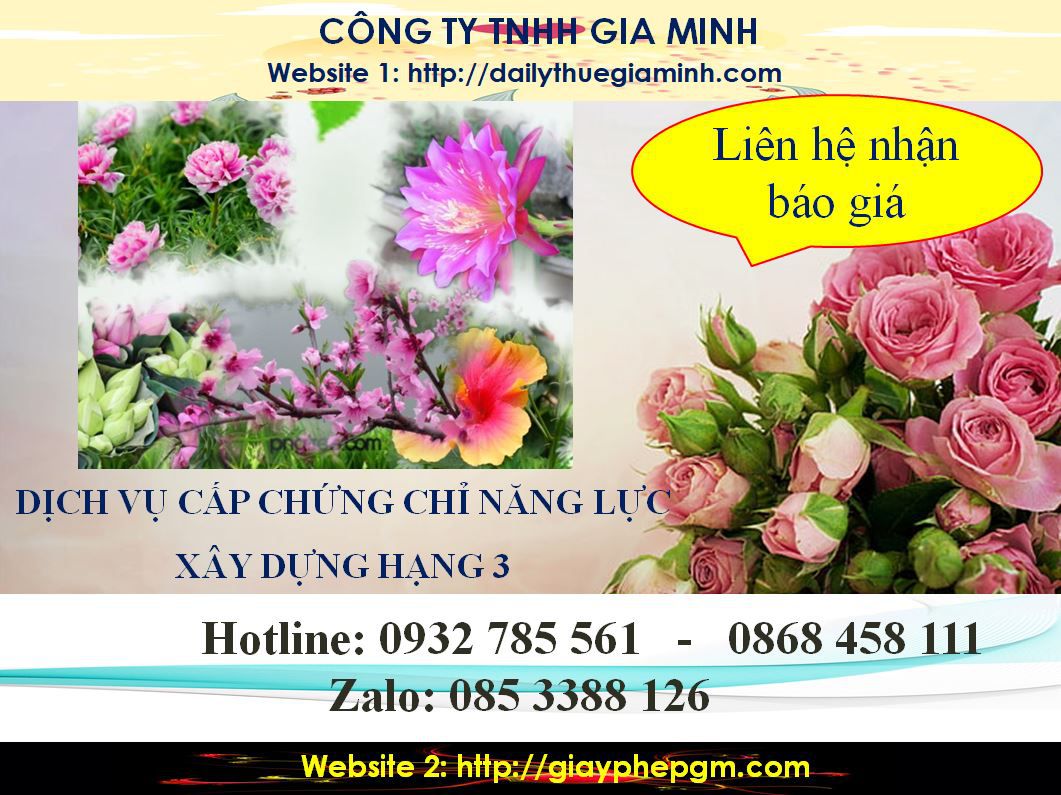 Dịch vụ cấp chứng chỉ năng lực xây dựng hạng III tại Thị xã Bến Cát 5 Chi phí dịch vụ cấp chứng chỉ năng lực xây dựng hạng III tại Thị xã Bến Cát