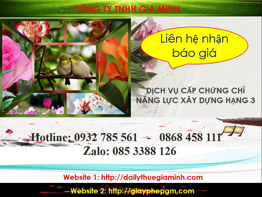 Dịch vụ cấp chứng chỉ năng lực xây dựng hạng III tại Yên Bái 5 Chi phí dịch vụ cấp chứng chỉ năng lực xây dựng hạng III tại Yên Bái