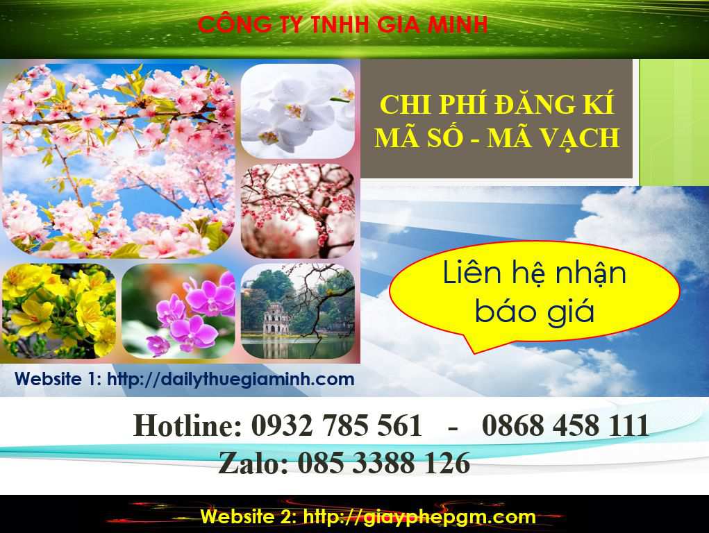 Đăng ký mã vạch tại Hải Phòng 11 Chi phí đăng ký mã vạch