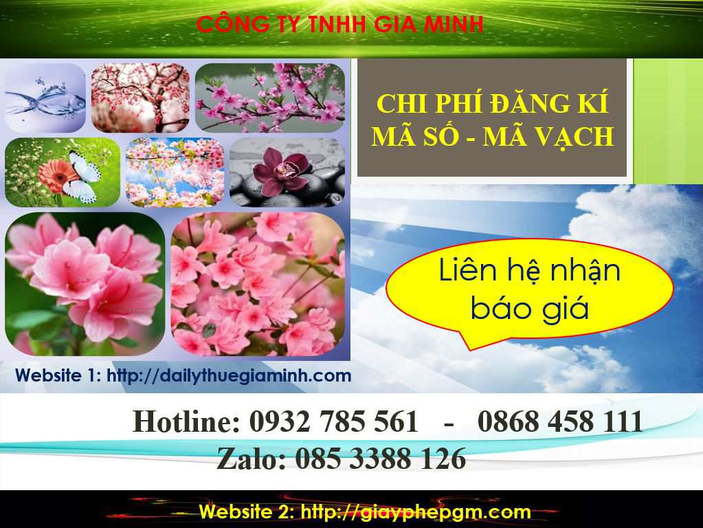 Đăng ký mã vạch tại Sơn La 11 Chi phí đăng ký mã vạch