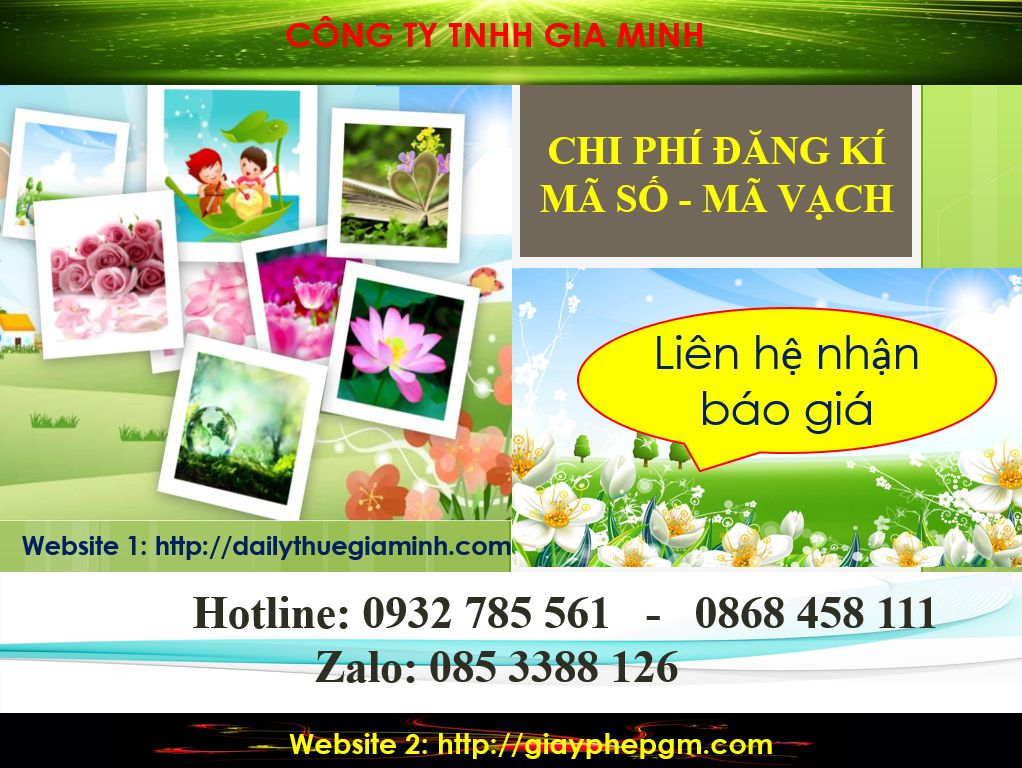 Đăng ký mã vạch tại Tuyên Quang 6 Chi phí đăng ký mã vạch