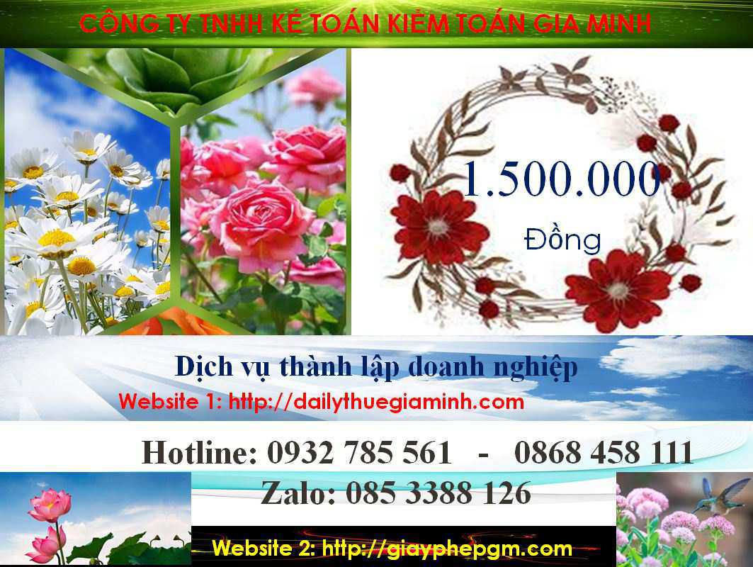 Thành lập công ty ở huyện Bắc Tân Uyên 5 Chi phí thành lập công ty ở huyện Bắc Tân Uyên