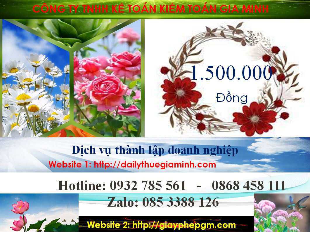 Thành lập công ty ở huyện Dầu Tiếng 5 Chi phí thành lập công ty ở huyện Dầu Tiếng