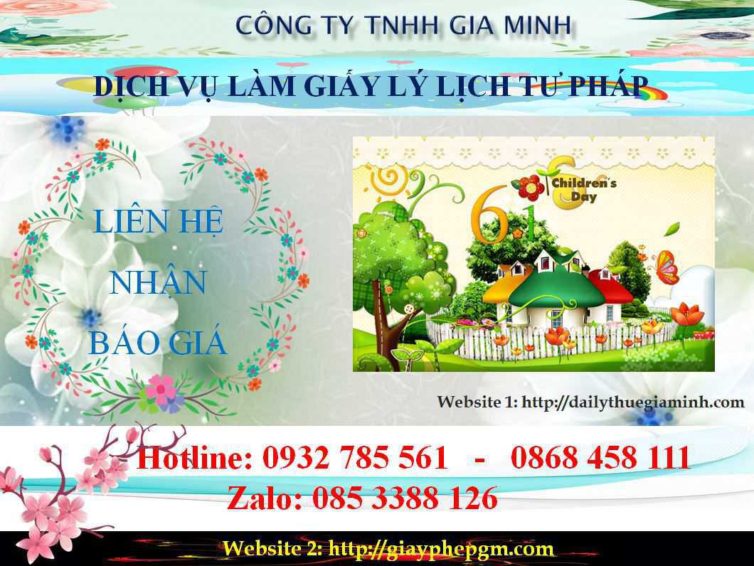 Dịch vụ làm giấy lý lịch tư pháp Điện Biên 5 Chi phí làm giấy lý lịch tư pháp Điện Biên