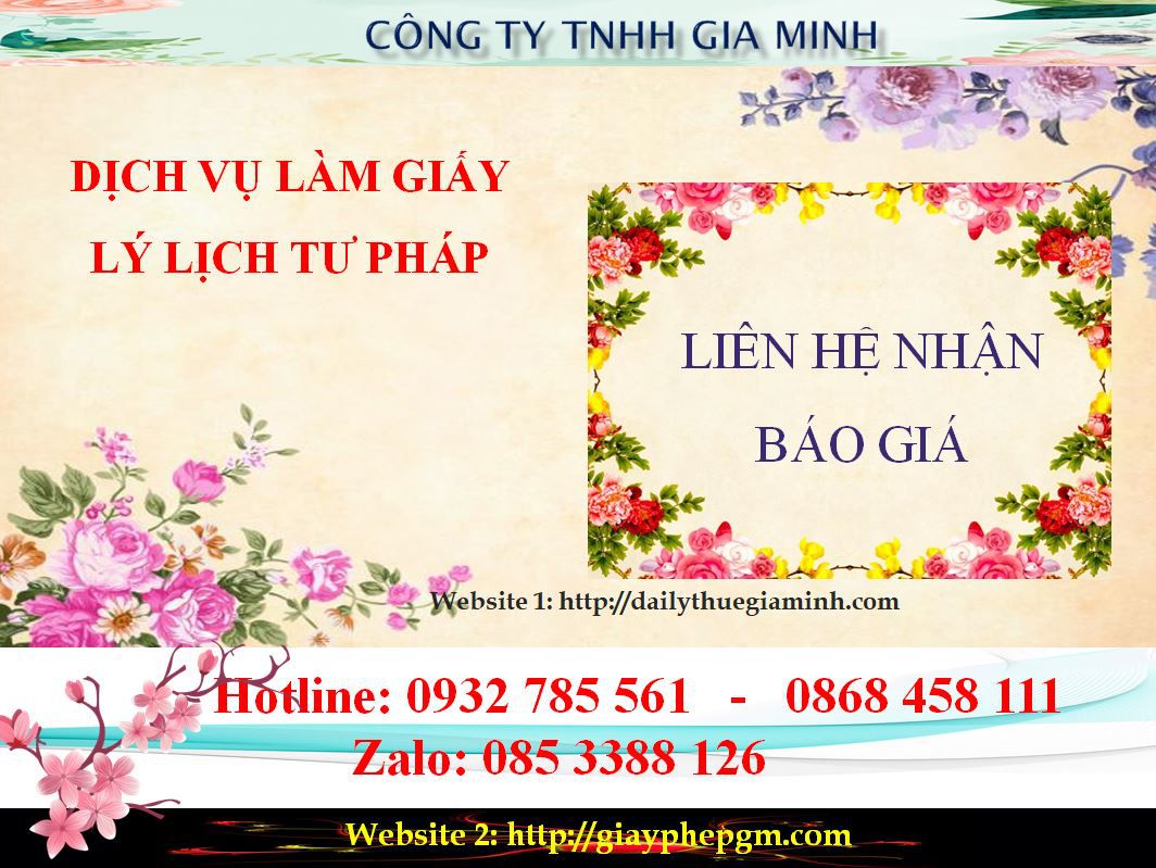 Dịch vụ làm giấy lý lịch tư pháp Hải Dương 5 Chi phí làm giấy lý lịch tư pháp Hải Dương