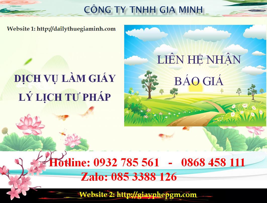 Dịch vụ làm giấy lý lịch tư pháp Hòa Bình 5 Chi phí làm giấy lý lịch tư pháp Hòa Bình