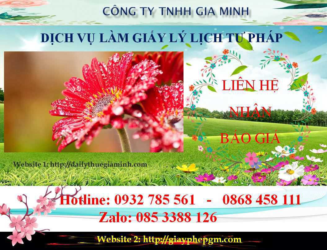 Dịch vụ làm giấy lý lịch tư pháp Lai Châu 5 Chi phí làm giấy lý lịch tư pháp Lai Châu