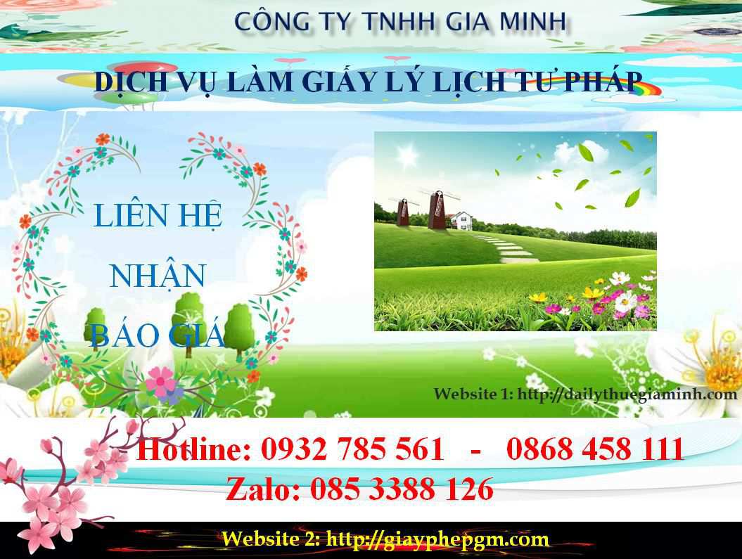 Dịch vụ làm giấy lý lịch tư pháp Tuyên Quang 5 Chi phí làm giấy lý lịch tư pháp Vĩnh Long