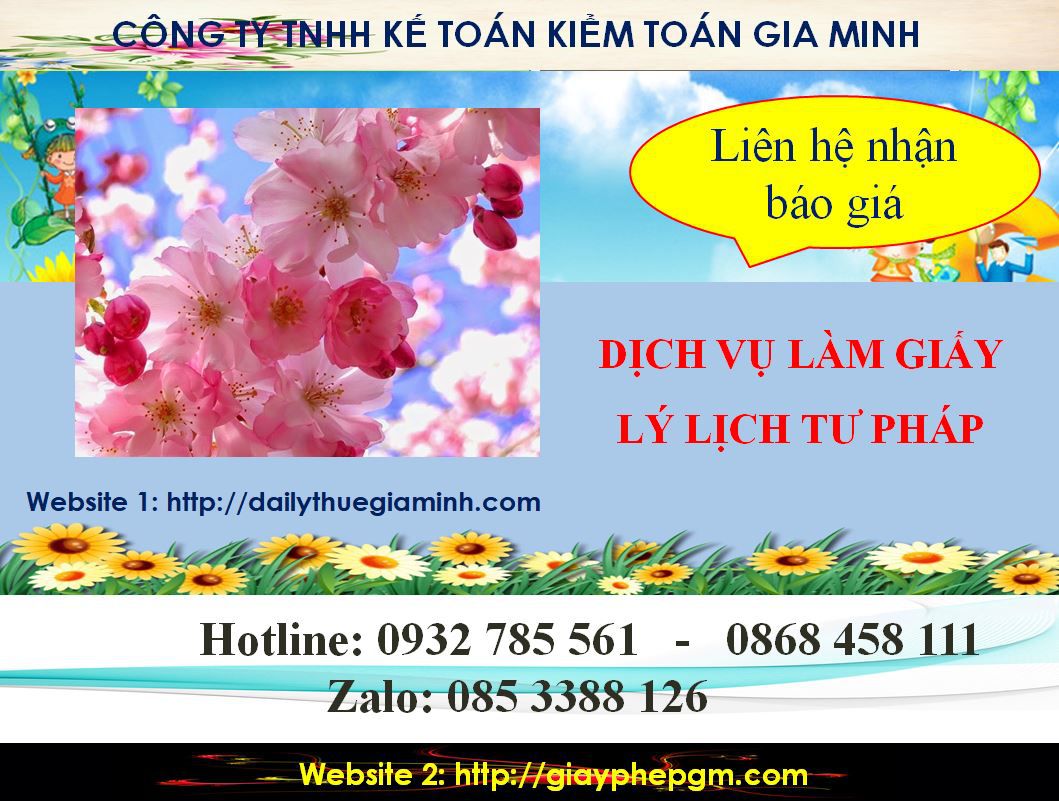 Dịch vụ làm giấy lý lịch tư pháp Yên Bái 5 Chi phí làm giấy lý lịch tư pháp Yên Bái