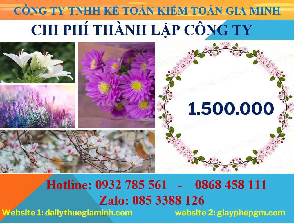 Thủ tục thành lập công ty tại Kiên Giang 5 Chi phí thành lập doanh nghiệp tại Kiên Giang