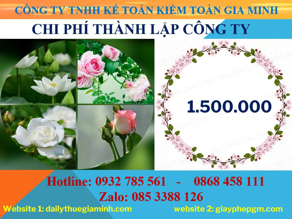 Thủ tục thành lập công ty tại Lào Cai 5 Chi phí Thành lập công ty tại Lào Cai