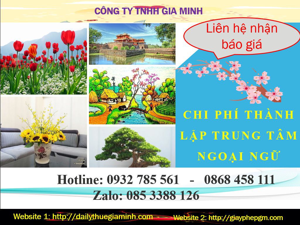Chi phí thành lập trung tâm ngoại ngữ Bình Định 5 Chi phí thành lập trung tâm ngoại ngữ