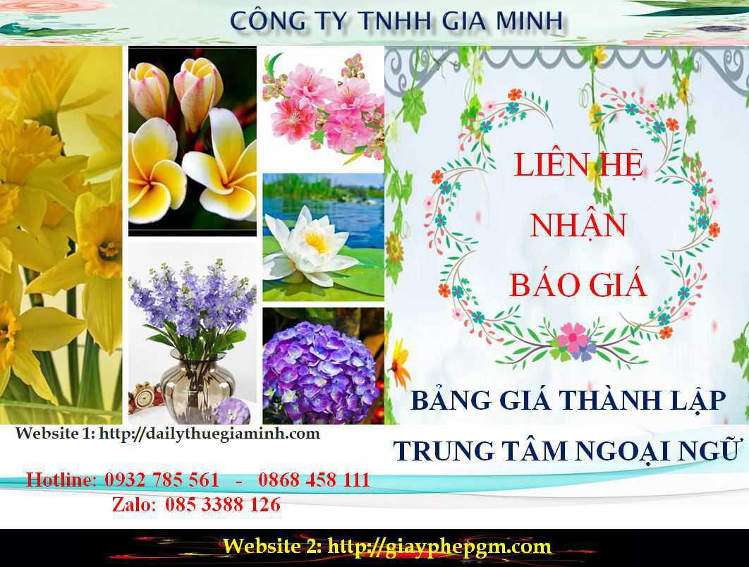 Điều kiện thành lập trung tâm ngoại ngữ Điện Biên 5 Chi phí thành lập trung tâm ngoại ngữ