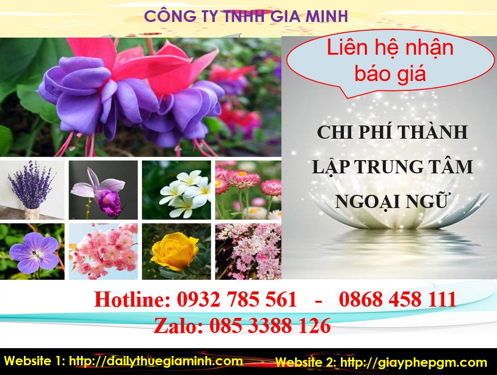 Chi phí thành lập trung tâm ngoại ngữ Phú Thọ 5 Chi phí thành lập trung tâm ngoại ngữ