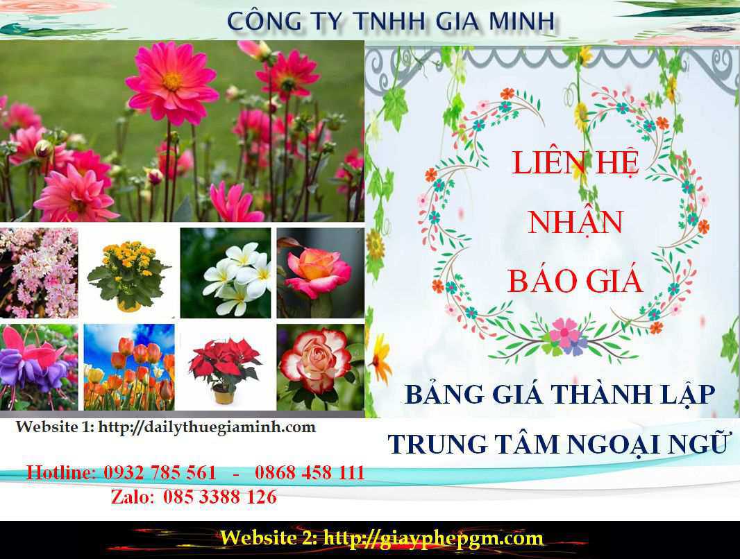 Điều kiện thành lập trung tâm ngoại ngữ Tuyên Quang 4 Chi phí thành lập trung tâm ngoại ngữ tại Tuyên Quang