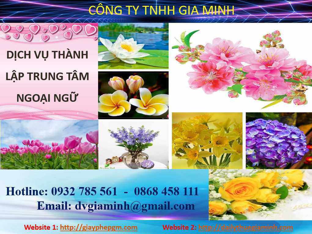 Chi phí thành lập trung tâm ngoại ngữ Tuyên Quang 8 Thủ tục thành lập trung tâm ngoại ngữ Trà Vinh