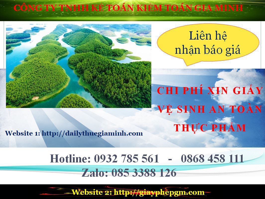 Xin giấy phép vệ sinh an toàn thực phẩm Bến Tre 12 Chi phí xin giấy phép vệ sinh an toàn thực phẩm Bến Tre