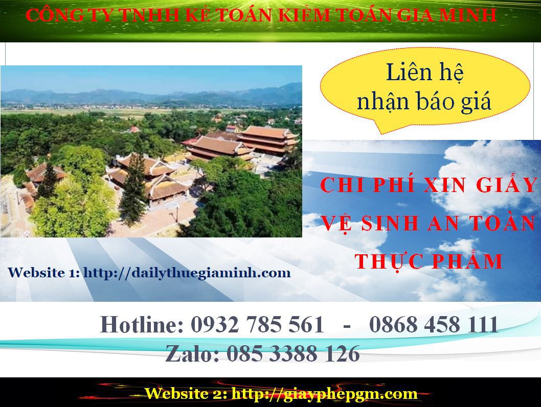Xin giấy phép vệ sinh an toàn thực phẩm Bình Định 5 Chi phí xin giấy phép vệ sinh an toàn thực phẩm Bình Định