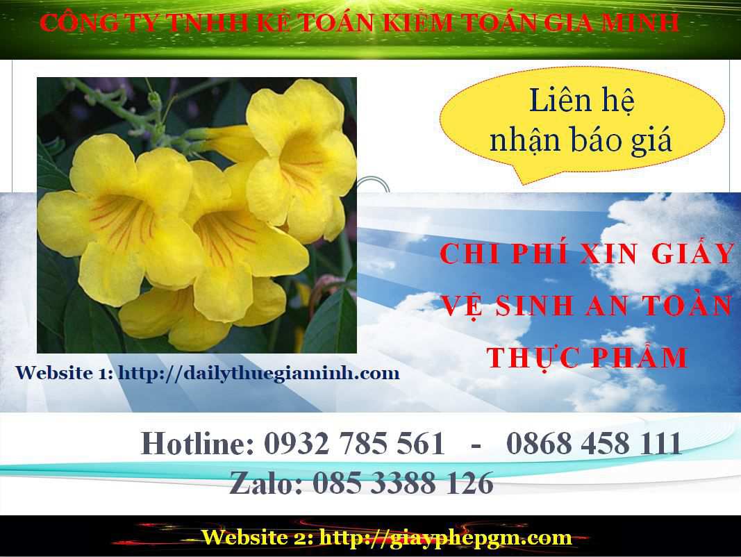 Xin giấy phép vệ sinh an toàn thực phẩm Điện Biên 2 Chi phí xin giấy phép vệ sinh an toàn thực phẩm Điện Biên