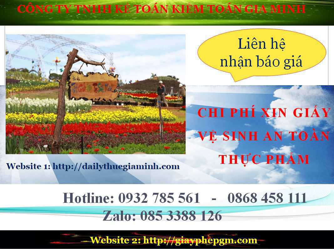 Xin giấy phép vệ sinh an toàn thực phẩm Đồng Tháp 5 Chi phí xin giấy phép vệ sinh an toàn thực phẩm Đồng Tháp