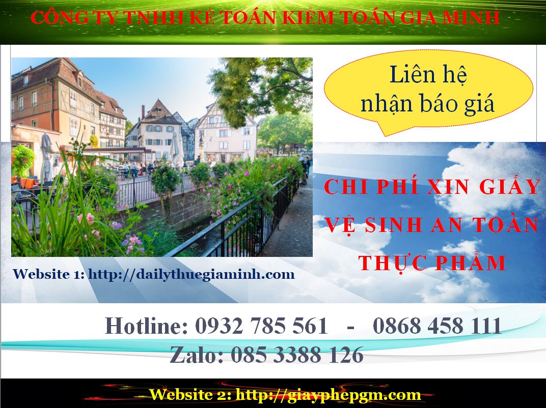 xin giấy phép vệ sinh an toàn thực phẩm Hoà Bình 5 Chi phí xin giấy chứng nhận đủ điều kiện vệ sinh an toàn thực phẩm Hoà Bình