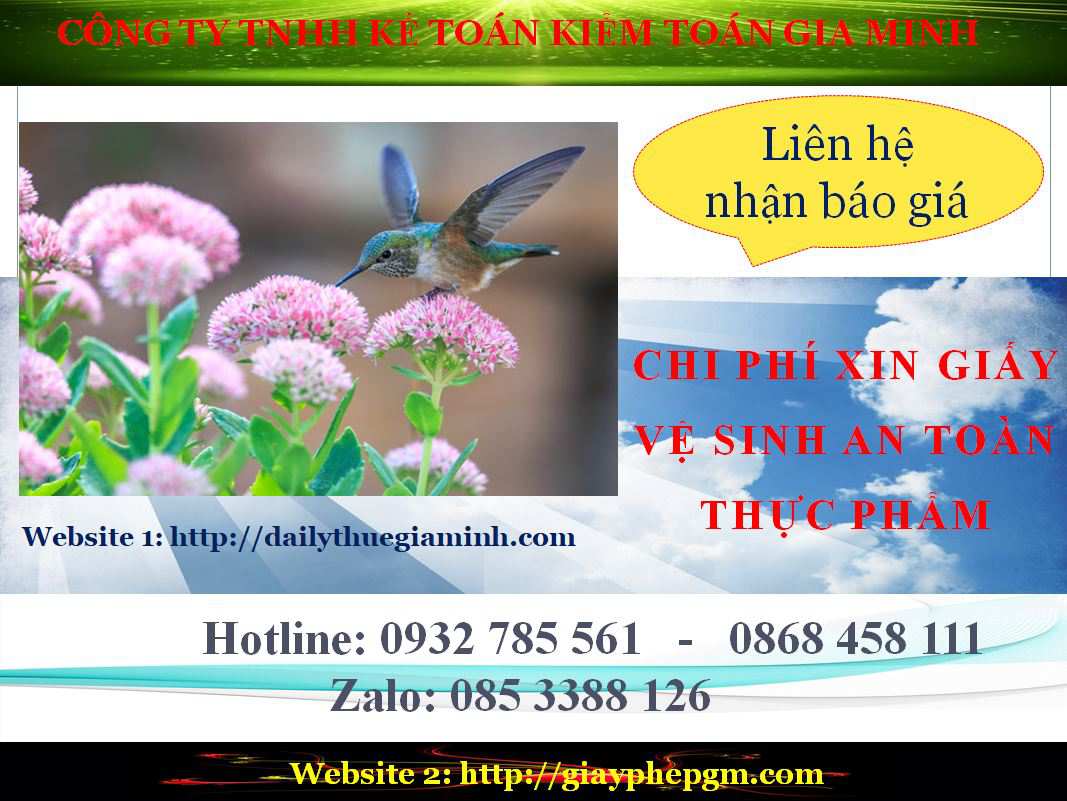 Xin giấy phép vệ sinh an toàn thực phẩm Huế 2 Chi phí xin giấy chứng nhận đủ điều kiện vệ sinh an toàn thực phẩm Huế