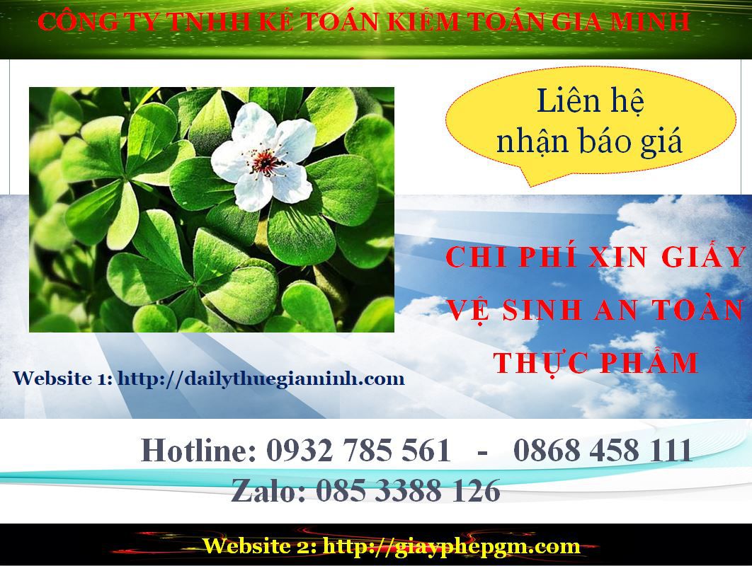 Xin giấy phép vệ sinh an toàn thực phẩm Lào Cai 5 Chi phí xin giấy phép vệ sinh an toàn thực phẩm Lào Cai
