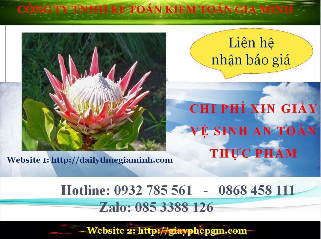 Chi phí xin giấy chứng nhận đủ điều kiện vệ sinh an toàn thực phẩm Phú Yên