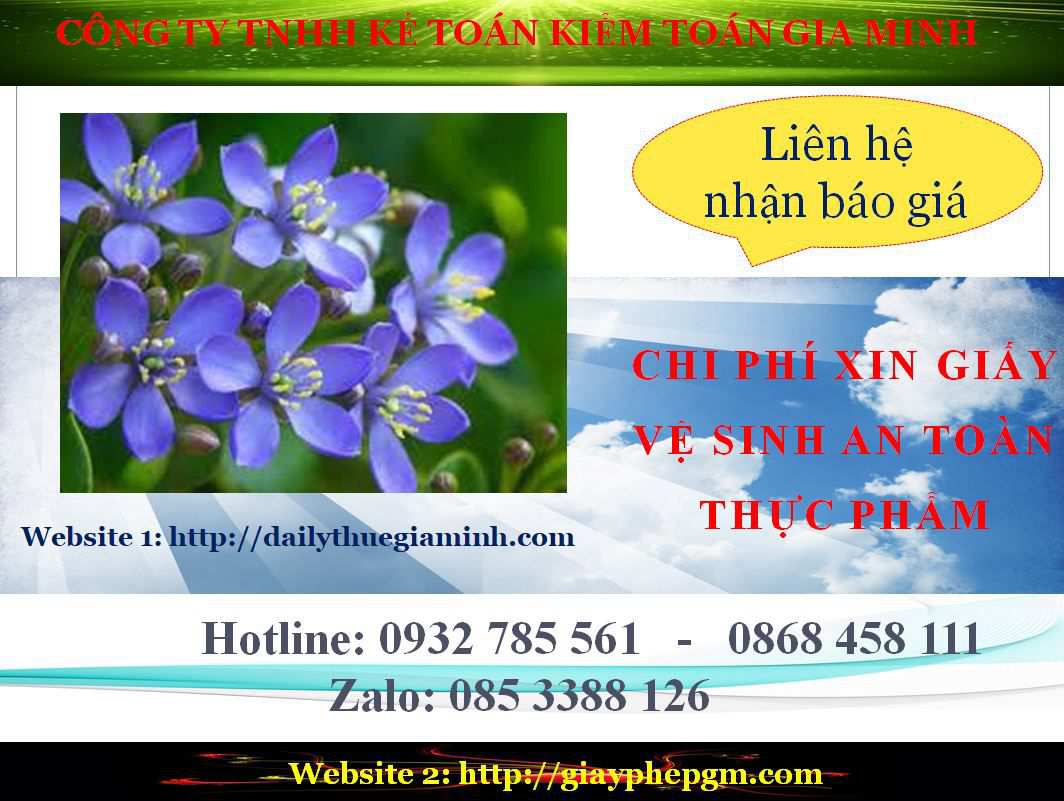 Xin giấy phép vệ sinh an toàn thực phẩm Quảng Bình 5 Chi phí xin giấy chứng nhận đủ điều kiện vệ sinh an toàn thực phẩm Quảng Bình