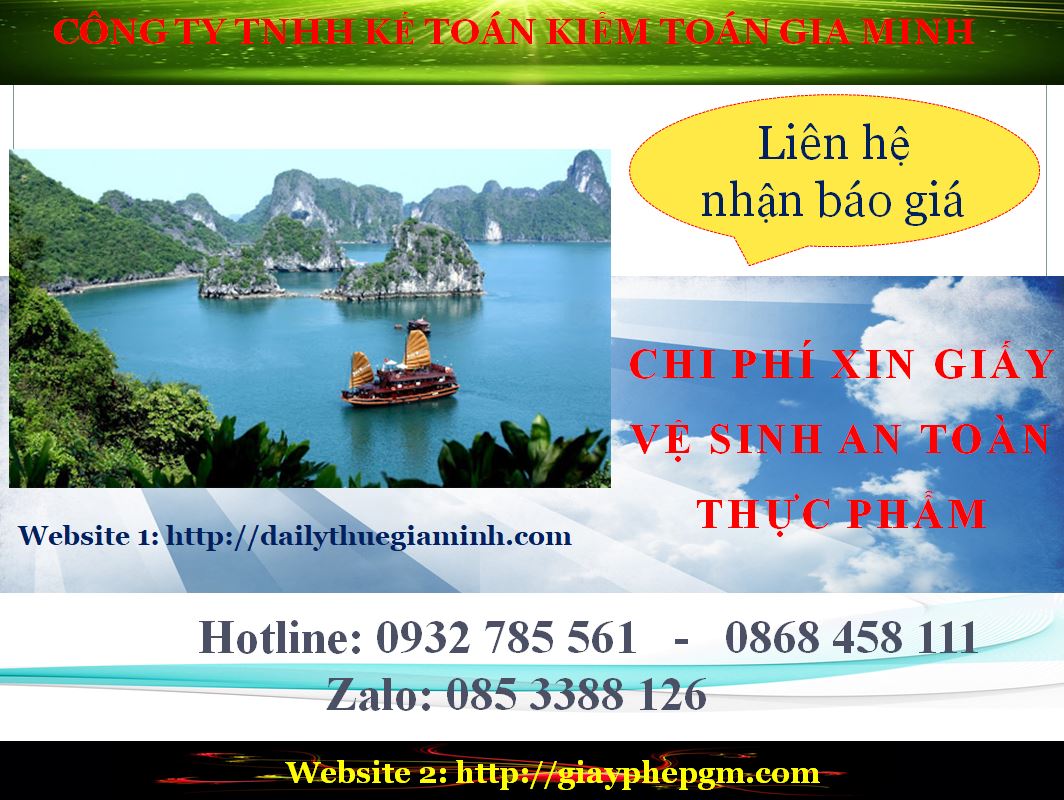 xin giấy phép vệ sinh an toàn thực phẩm Sơn La 5 Chi phí xin giấy phép vệ sinh an toàn thực phẩm Sơn La
