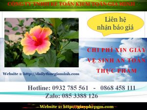 Xin giấy phép vệ sinh an toàn thực phẩm tại Vĩnh Long 5 Chi phí xin giấy phép vệ sinh an toàn thực phẩm tại Vĩnh Long