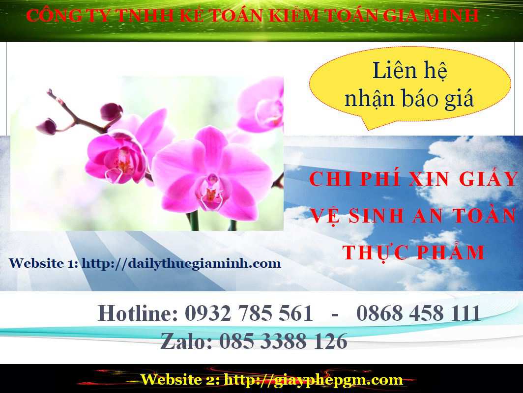 Xin giấy phép vệ sinh an toàn thực phẩm tại Vĩnh Phúc 5 Chi phí xin giấy chứng nhận đủ điều kiện vệ sinh an toàn thực phẩm Vĩnh Phúc