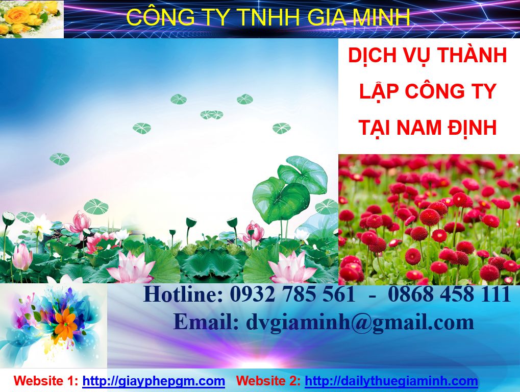 Dịch vụ thành lập công ty tại Nam Định 3 Thủ tục thành lập công ty tại Nam Định
