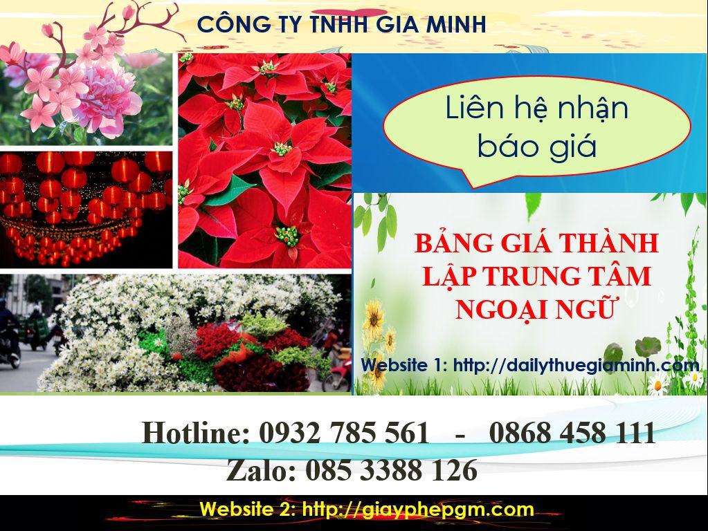 Điều kiện thành lập trung tâm ngoại ngữ Hà Giang 5 Chi phí thành lập trung tâm ngoại ngữ