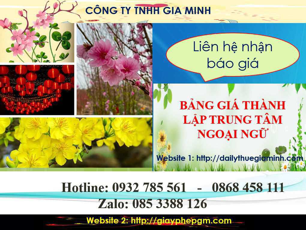 Điều kiện thành lập trung tâm ngoại ngữ Hà Nam 5 Chi phí thành lập trung tâm ngoại ngữ